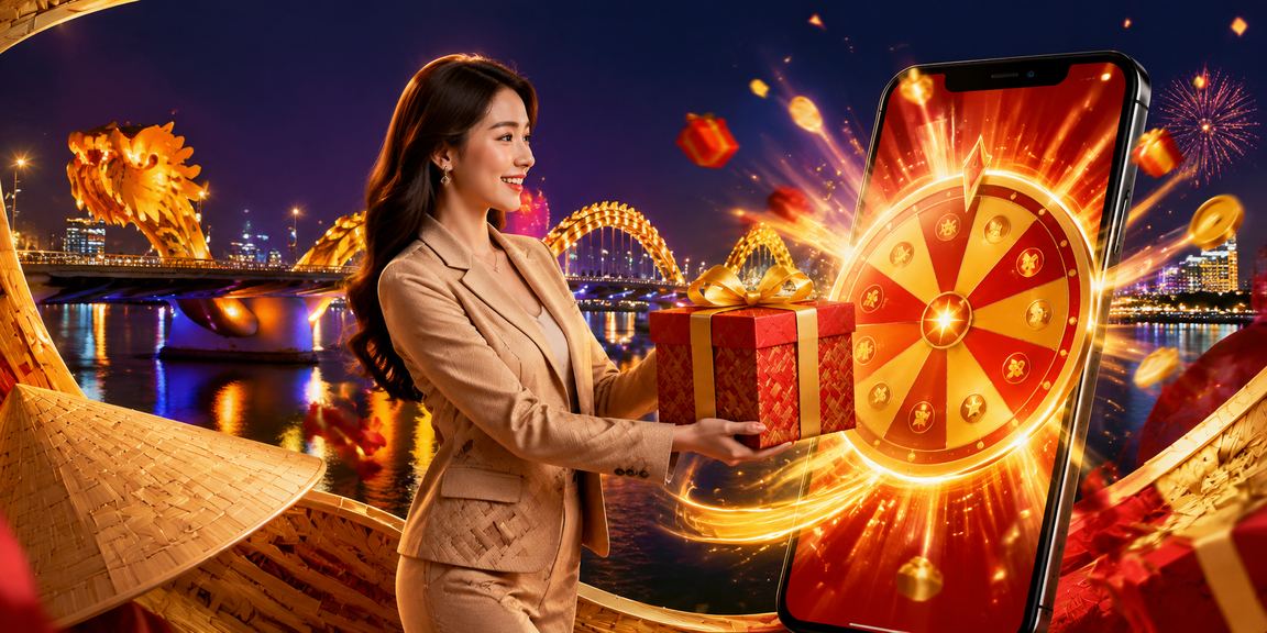 Người chơi tại Đà Nẵng theo dõi kèo cá cược với hình ảnh nón lá truyền thống Việt Nam