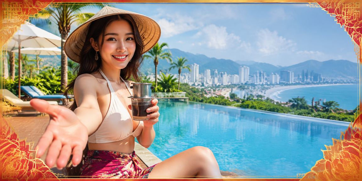 Khung cảnh giải trí casino tại Nha Trang với người chơi thưởng thức cà phê và trò chơi trực tuyến